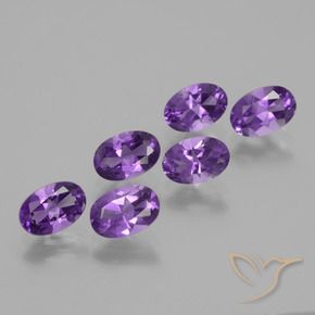 2.51 ctw Violet Amethyst Stones, Natural Amethyst in Oval Facet Shape for Sale
