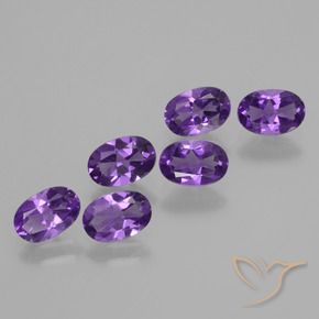 2.44 ctw Violet Amethyst Stones, Natural Amethyst in Oval Facet Shape for Sale