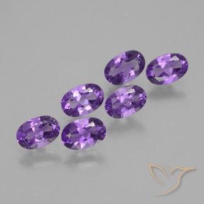 2.45 ctw Violet Amethyst Stones, Natural Amethyst in Oval Facet Shape for Sale