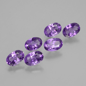2.45 ctw Violet Amethyst Stones, Natural Amethyst in Oval Facet Shape for Sale
