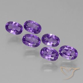 2.55 ctw Violet Amethyst Stones, Natural Amethyst in Oval Facet Shape for Sale