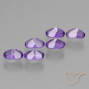 Amethyst Gemstones in 6.1 x 4.2 mm Size for Sale, Amethyst Stones in Medium Violet Color