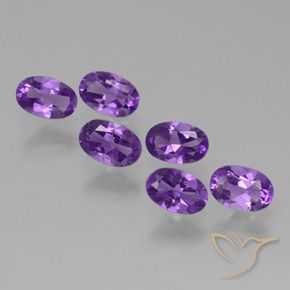 2.33 ctw Violet Amethyst Stones, Natural Amethyst in Oval Facet Shape for Sale