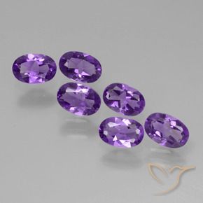 2.42 ctw Violet Amethyst Stones, Natural Amethyst in Oval Facet Shape for Sale