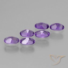 Amethyst Gemstones in 6.1 x 4.2 mm Size for Sale, Amethyst Stones in Medium Violet Color