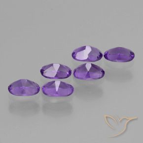 Amethyst Gemstones in 6.1 x 4.2 mm Size for Sale, Amethyst Stones in Medium Violet Color