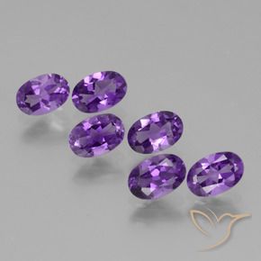2.57 ctw Violet Amethyst Stones, Natural Amethyst in Oval Facet Shape for Sale