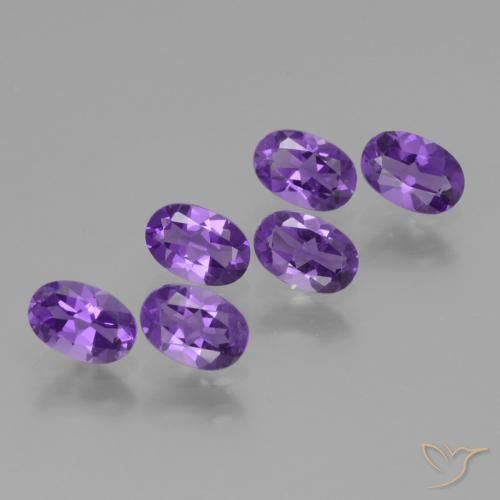 2.50 ctw Violet Amethyst Stones, Natural Amethyst in Oval Facet Shape for Sale