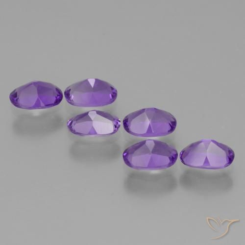Amethyst Gemstones in 6 x 4 mm (calibrated) Size for Sale, Amethyst Stones in Medium Violet Color