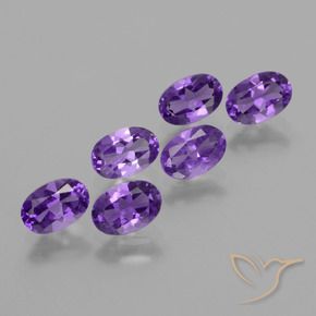 2.43 ctw Violet Amethyst Stones, Natural Amethyst in Oval Facet Shape for Sale