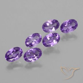 2.39 ctw Violet Amethyst Stones, Natural Amethyst in Oval Facet Shape for Sale