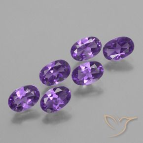2.46 ctw Violet Amethyst Stones, Natural Amethyst in Oval Facet Shape for Sale