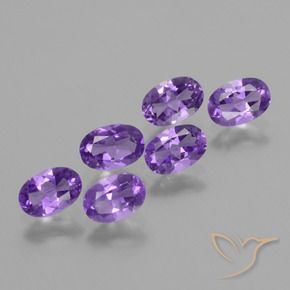 2.50 ctw Violet Amethyst Stones, Natural Amethyst in Oval Facet Shape for Sale