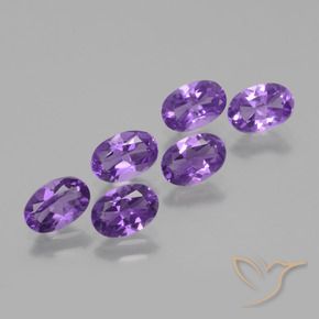 2.42 ctw Violet Amethyst Stones, Natural Amethyst in Oval Facet Shape for Sale