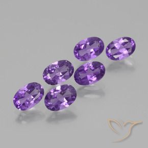 2.56 ctw Violet Amethyst Stones, Natural Amethyst in Oval Facet Shape for Sale