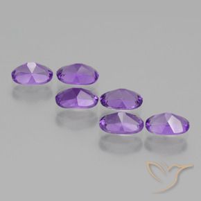 Amethyst Gemstones in 6.2 x 4.2 mm Size for Sale, Amethyst Stones in Intense Violet Color