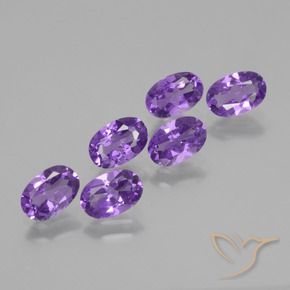 2.52 ctw Violet Amethyst Stones, Natural Amethyst in Oval Facet Shape for Sale