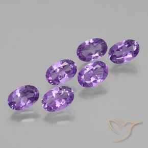 2.50 ctw Violet Amethyst Stones, Natural Amethyst in Oval Facet Shape for Sale