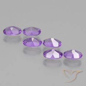 Amethyst Gemstones in 6.2 x 4.2 mm Size for Sale, Amethyst Stones in Vivid Violet Color