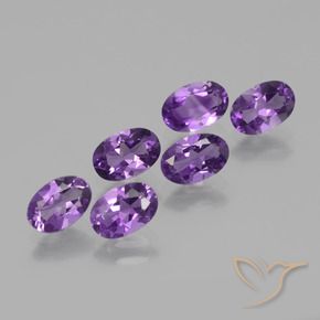 2.54 ctw Violet Amethyst Stones, Natural Amethyst in Oval Facet Shape for Sale