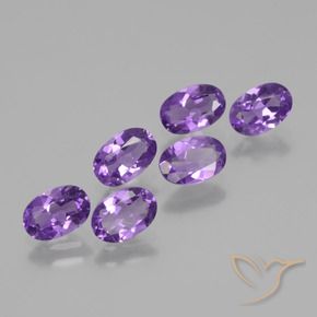 2.48 ctw Violet Amethyst Stones, Natural Amethyst in Oval Facet Shape for Sale