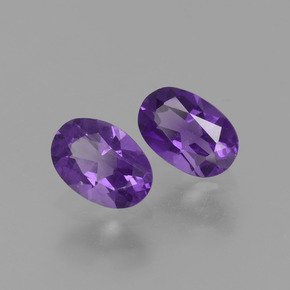 0.85 ct Violet Amethyst Stone, Natural Amethyst in Oval Facet Shape for Sale