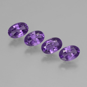 1.70 ct Violet Amethyst Gemstone, Amethyst Gem in Oval Facet Shape for Sale.