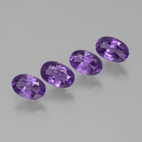 1.70 ct Violet Amethyst Stone, Natural Amethyst in Oval Facet Shape for Sale