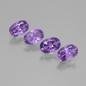 1.60 ctw Violet Amethyst Gemstones, Amethyst Gems in Oval Facet Shape for Sale.