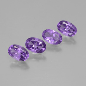 1.60 ctw Violet Amethyst Stones, Natural Amethyst in Oval Facet Shape for Sale