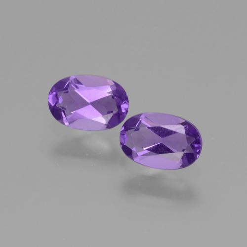 0.80 ctw Violet Amethyst Gemstones, Amethyst Gems in Oval Facet Shape for Sale.
