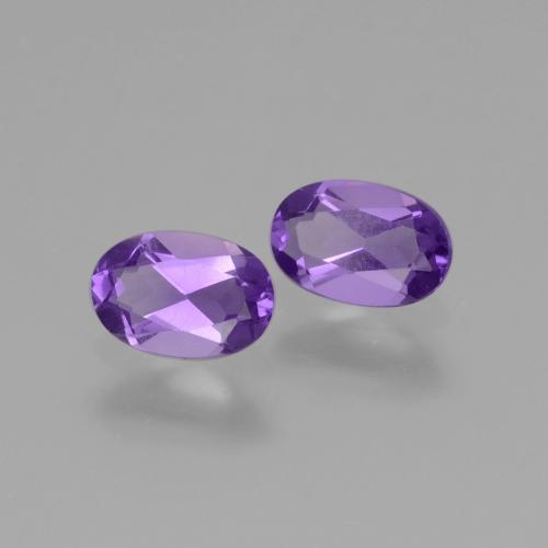 0.80 ctw Violet Amethyst Stones, Natural Amethyst in Oval Facet Shape for Sale