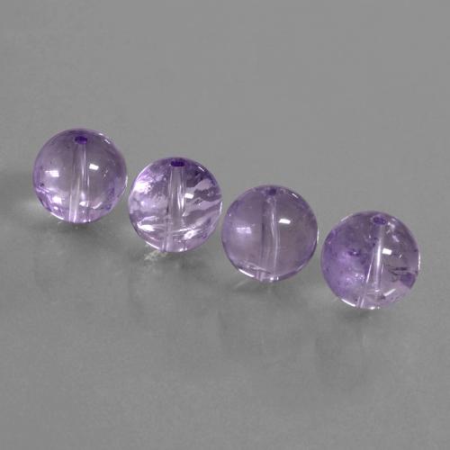 tiefviolett Amethyst Edelstein - 6.4ct Durchbohrte Kugel (ID: 434949)