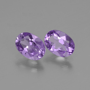 1.45 ctw Violet Amethyst Stones, Natural Amethyst in Oval Facet Shape for Sale