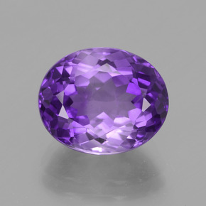 4.08 ct Violet Amethyst Gemstone, Amethyst Gem in Oval Facet Shape for Sale.