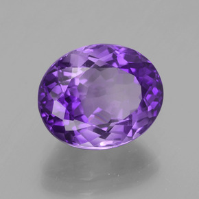 4.08 ct Violet Amethyst Stone, Natural Amethyst in Oval Facet Shape for Sale