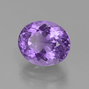 5.18 ct Violet Amethyst Stone, Natural Amethyst in Oval Facet Shape for Sale