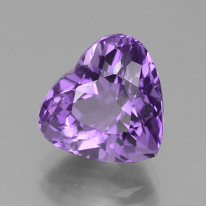 4.47 ct Violet Amethyst Stone, Natural Amethyst in Heart Facet Shape for Sale