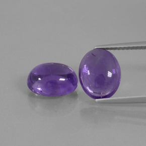 Medium Violet Amethyst Edelstein - 2.9ct Oval Cabochon (ID: 438240)