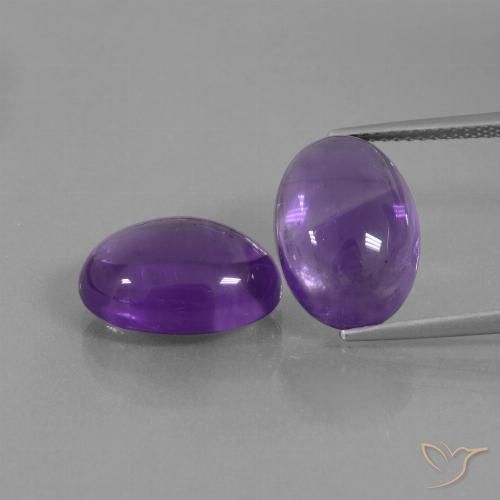 12.74 ct Oval Cabochon Amethyst, 14 x 9.8 mm From Brazil, Photo A