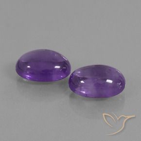 12.74 ctw Violet Amethyst Stones, Natural Amethyst in Oval Cabochon Shape for Sale