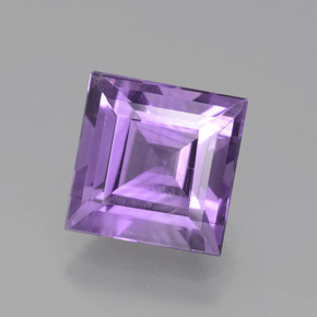 3.27 ct Violet Amethyst Gemstone, Amethyst Gem in Square Facet Shape for Sale.