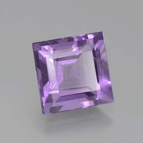3.27 ct Violet Amethyst Stone, Natural Amethyst in Square Facet Shape for Sale
