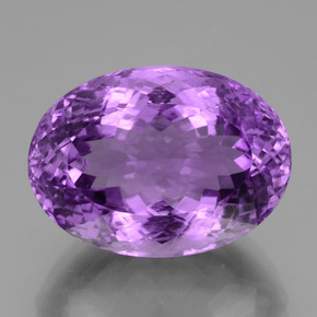 31.57 ct Violet Amethyst Gemstone, Amethyst Gem in Oval Facet Shape for Sale.
