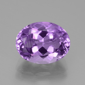 3.75 ct Violet Amethyst Gemstone, Amethyst Gem in Oval Facet Shape for Sale.