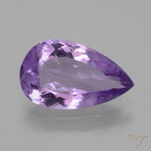 Medium Violet Amethyst Gem - 6.5ct Pear Facet (ID: 442772)