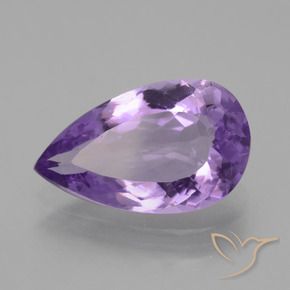 6.48 ct Violet Amethyst Stone, Natural Amethyst in Pear Facet Shape for Sale