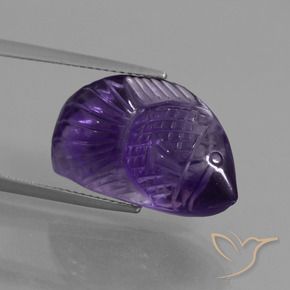 Amethyst Gemstone in 21.9 x 13.4 mm Size for Sale, Amethyst Stone in Dark Violet Color