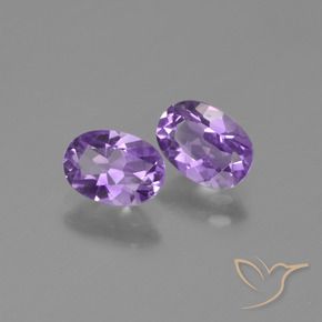 1.43 ctw Violet Amethyst Stones, Natural Amethyst in Oval Facet Shape for Sale