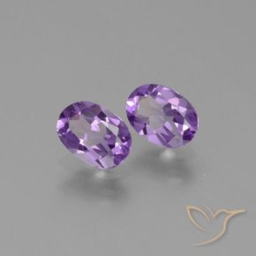 1.36 ctw Violet Amethyst Stones, Natural Amethyst in Oval Facet Shape for Sale